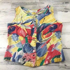 Vintage 90’s Abstract Button Down Tank Top - Crescent